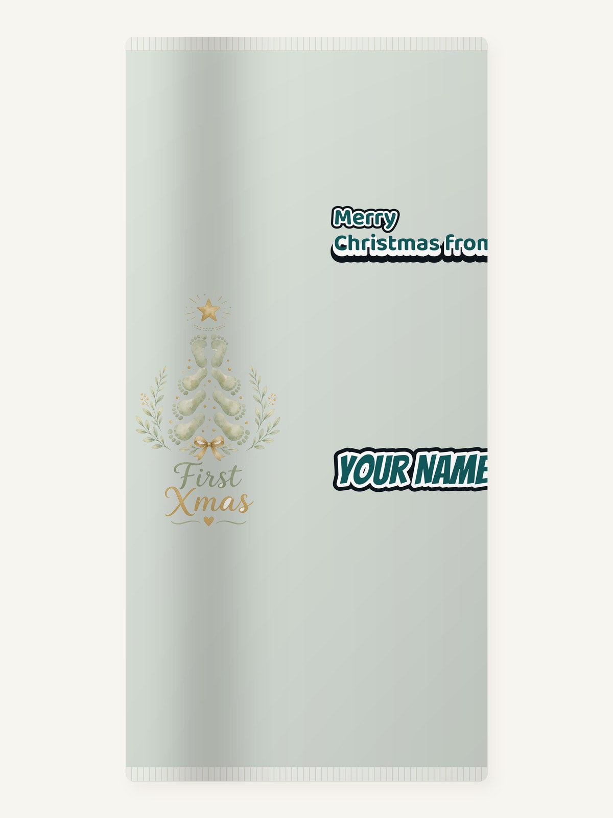 Baby Footprint Christmas Tree Personalised Beach Towel