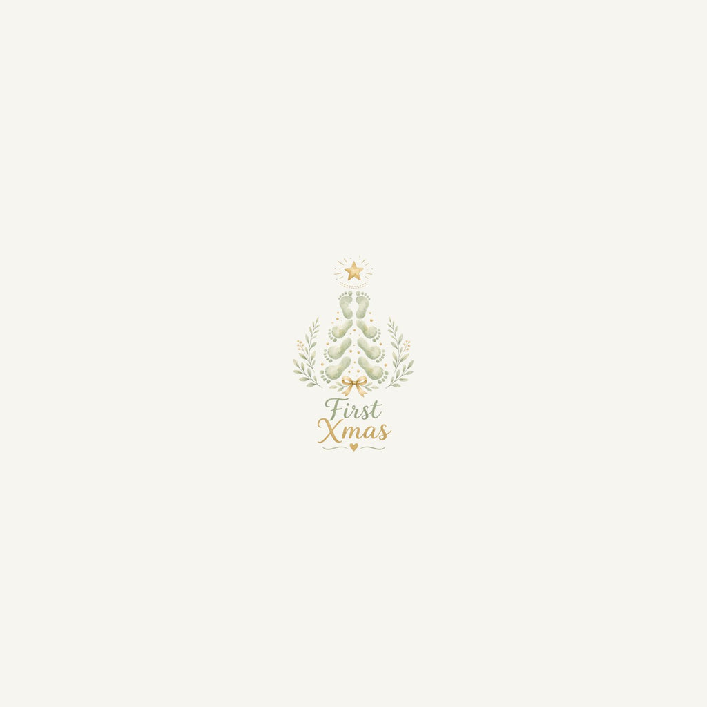 Baby Footprint Christmas Tree Personalised Beach Towel