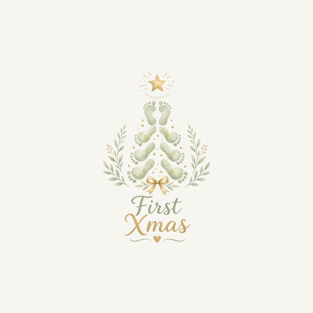 Baby Footprint Christmas Tree Personalised Christmas Mug