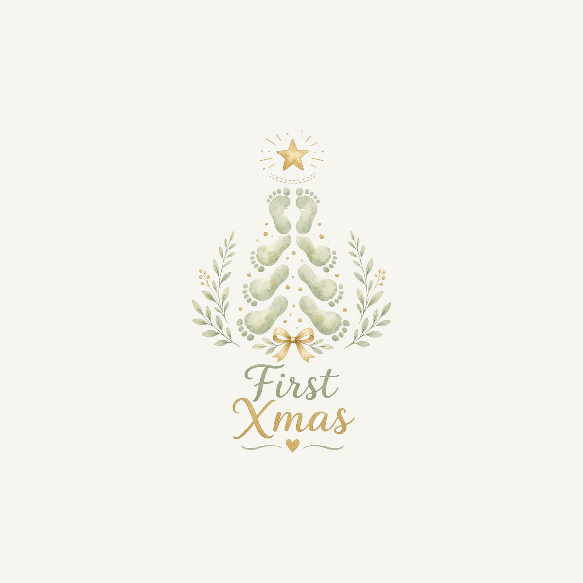 Baby Footprint Christmas Tree Personalised Christmas Mug