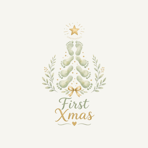 Baby Footprint Christmas Tree Personalised Christmas T-Shirt and Hoodie