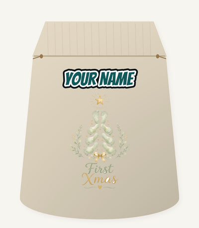 Baby Footprint Christmas Tree Personalised Santa Sack