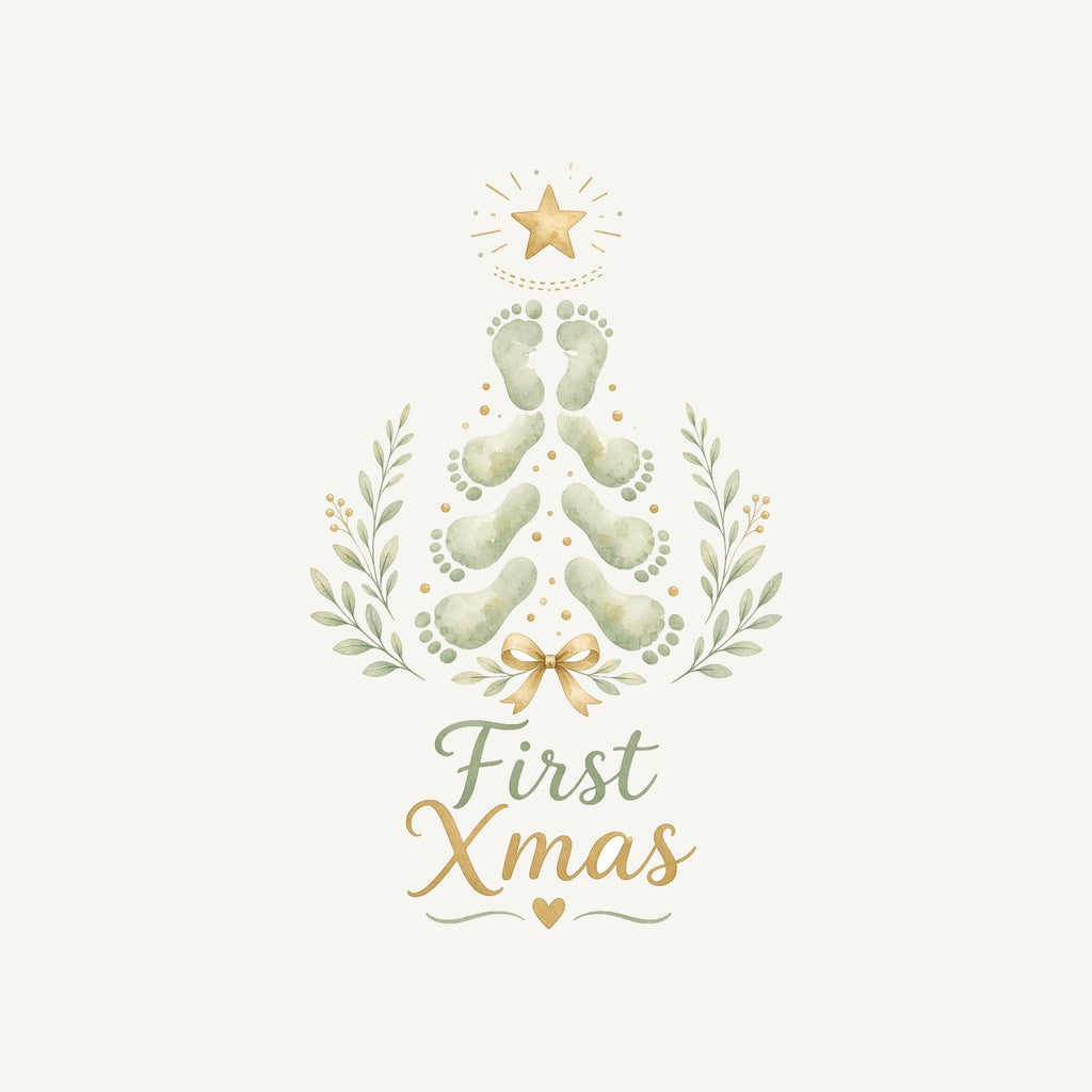 Baby Footprint Christmas Tree Personalised Santa Sack