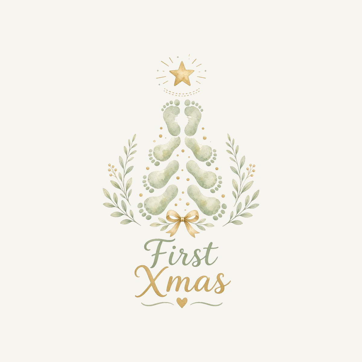 Baby Footprint Christmas Tree Personalised Santa Sack