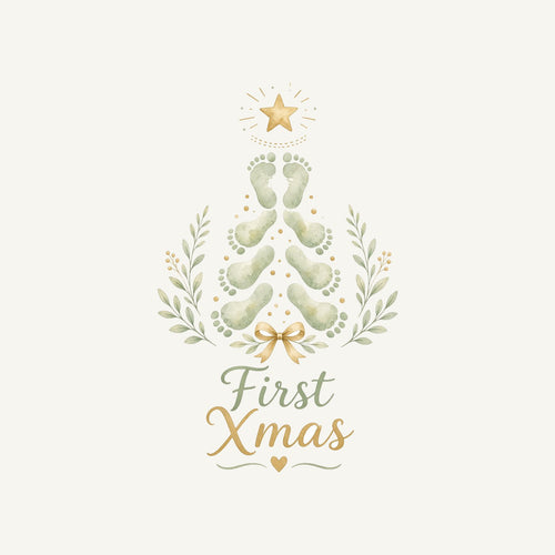 Baby Footprint Christmas Tree Personalised Santa Sack