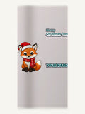 Baby Fox In Santa Hat Personalised Beach Towel