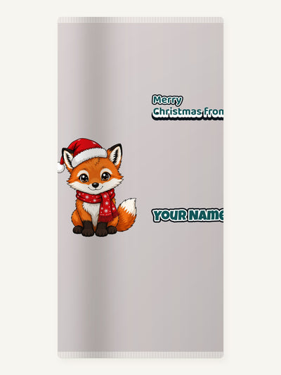 Baby Fox In Santa Hat Personalised Beach Towel