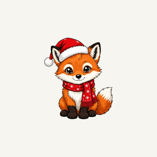 Baby Fox In Santa Hat Personalised Christmas Mug