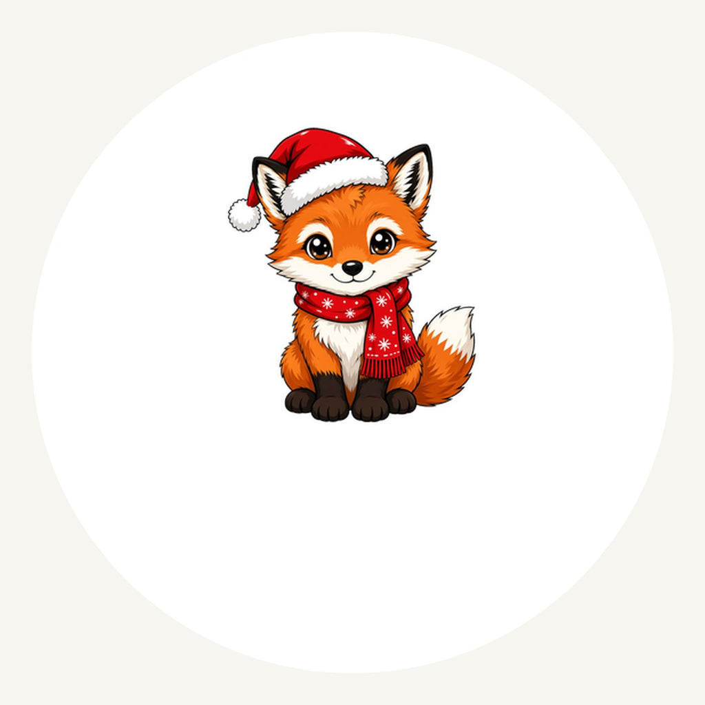 Baby Fox In Santa Hat Personalised Pewter Christmas Ornament