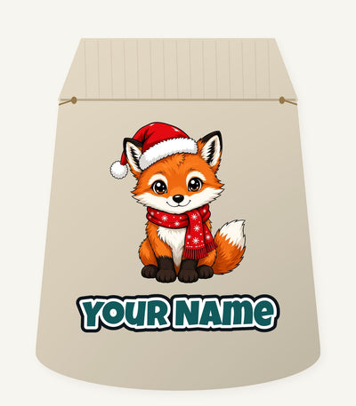 Baby Fox In Santa Hat Personalised Santa Sack