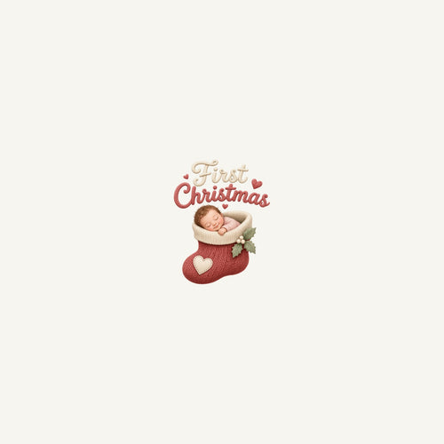 Baby In A Christmas Stocking Personalised Beach Towel
