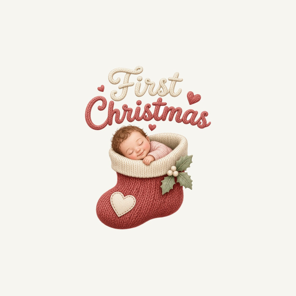 Baby In A Christmas Stocking Personalised Christmas Mug