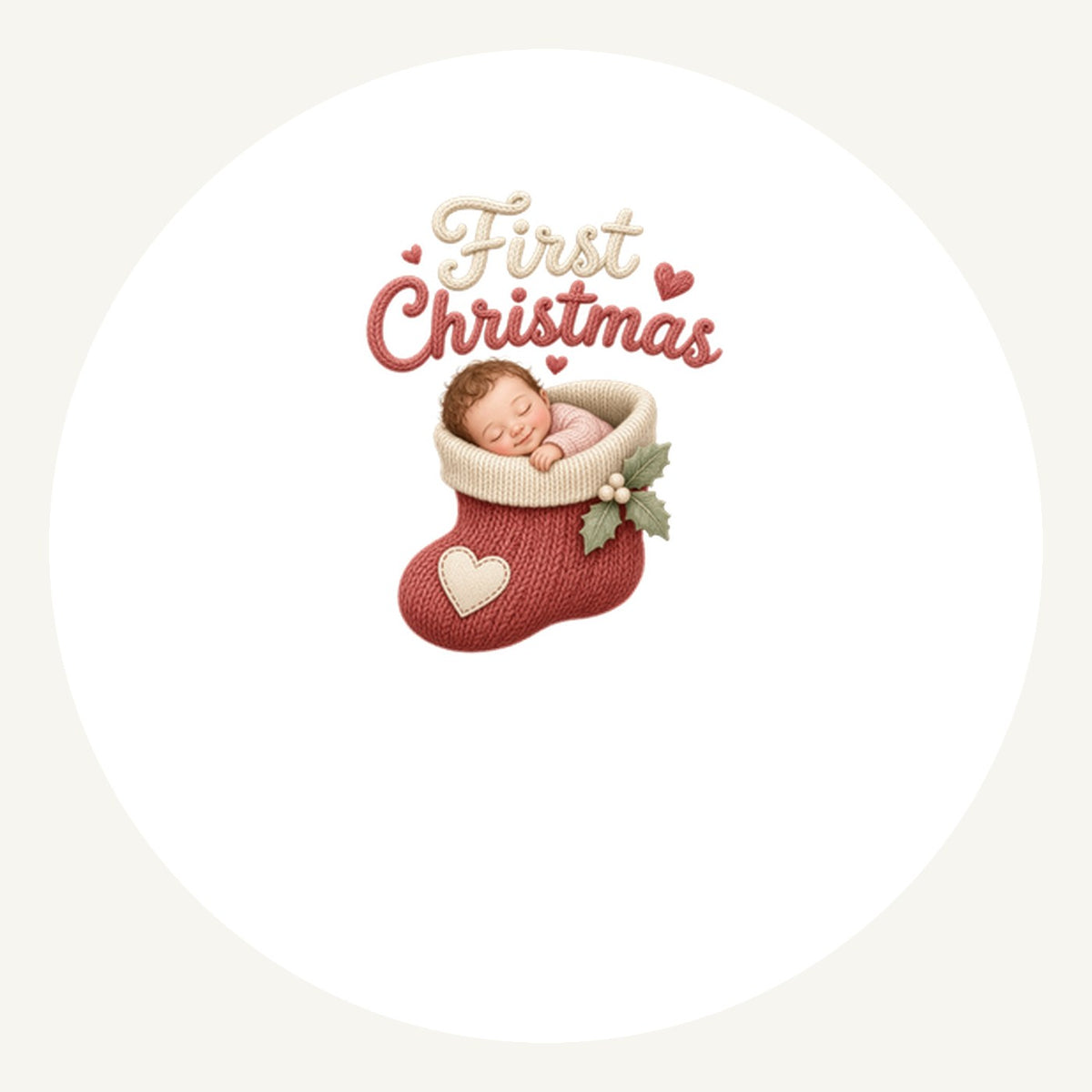 Baby In A Christmas Stocking Personalised Pewter Christmas Ornament