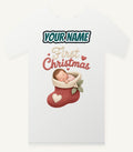 Baby In A Christmas Stocking Personalised Christmas T-Shirt and Hoodie