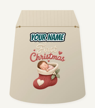 Baby In A Christmas Stocking Personalised Santa Sack