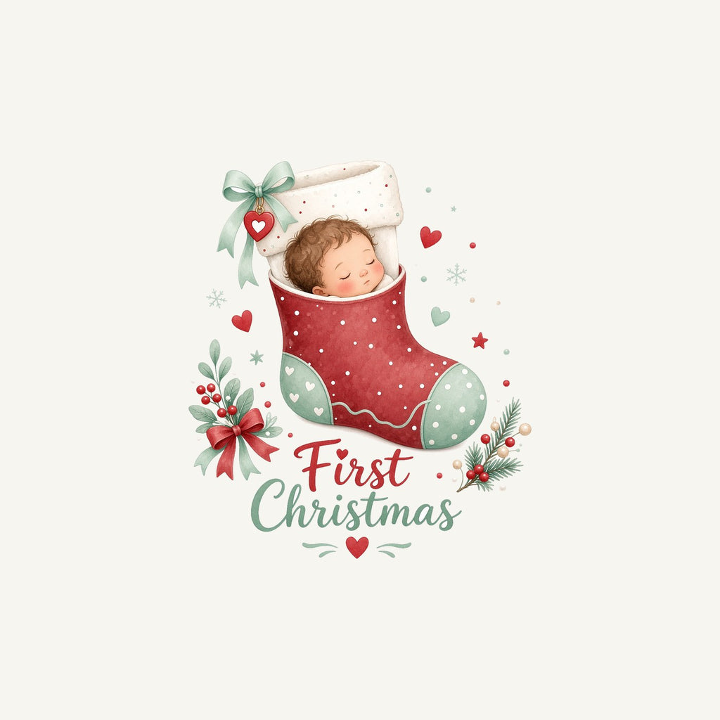 Baby in a Stocking Personalised Christmas Mug