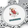 Baby in a Stocking Personalised Pewter Christmas Ornament