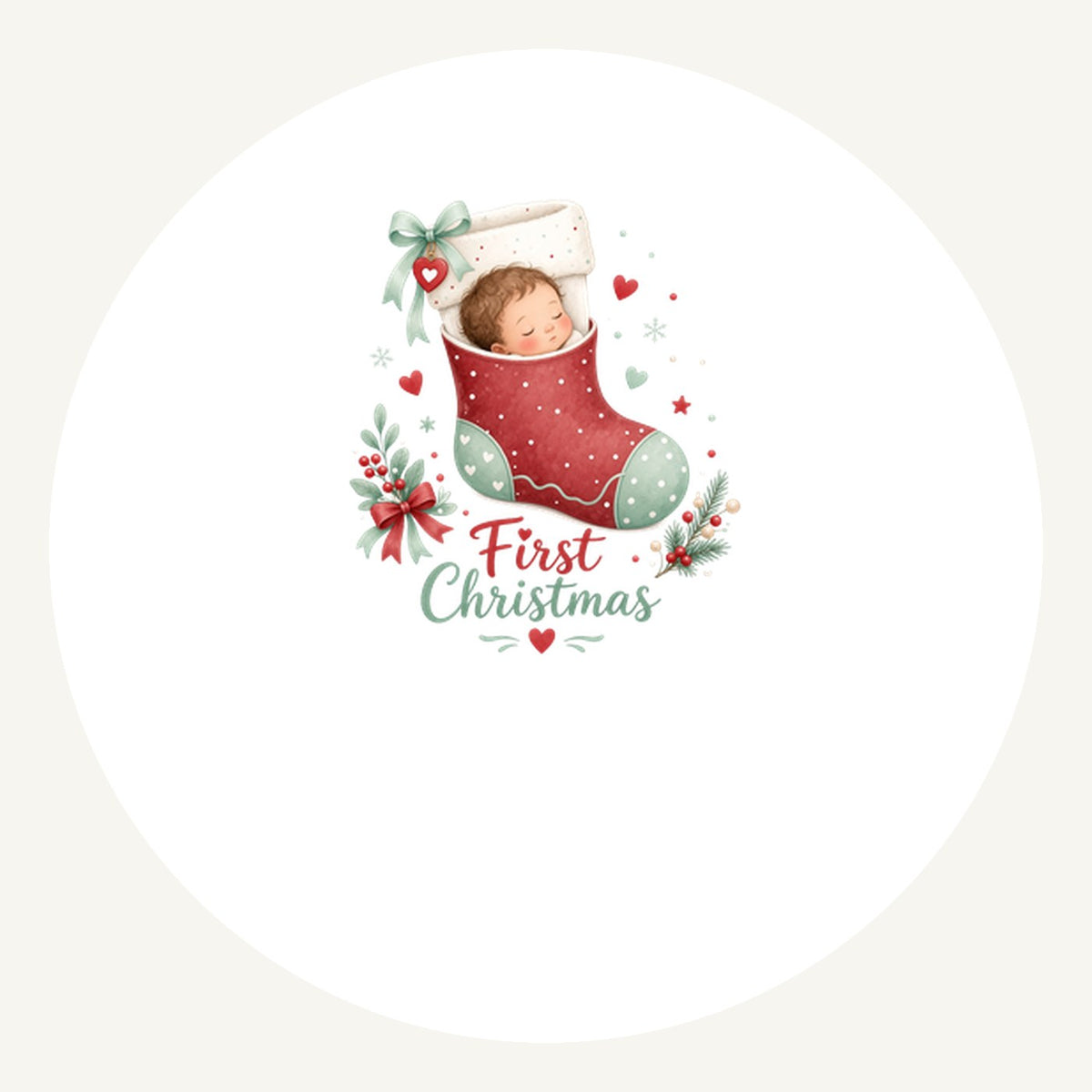 Baby in a Stocking Personalised Pewter Christmas Ornament