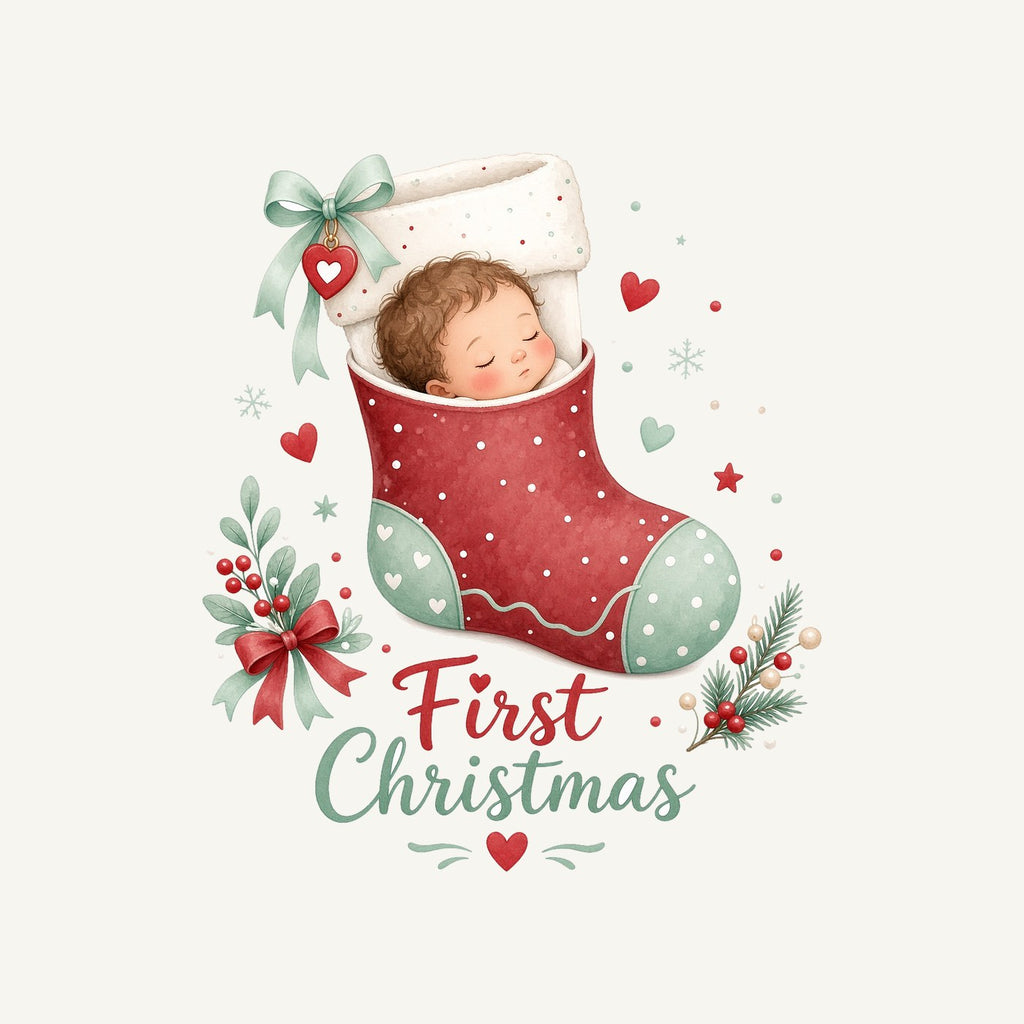 Baby in a Stocking Personalised Christmas T-Shirt and Hoodie