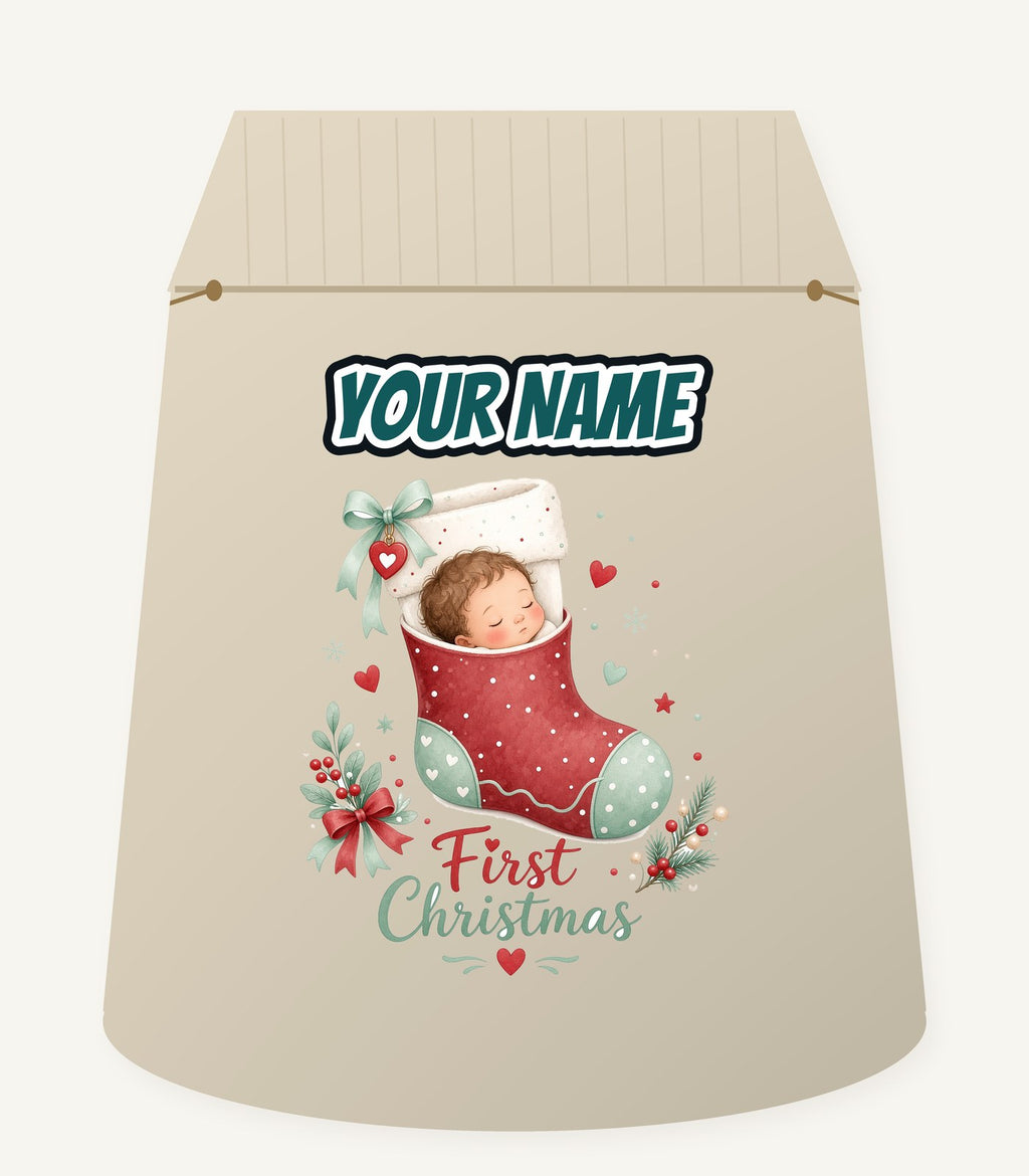 Baby in a Stocking Personalised Santa Sack