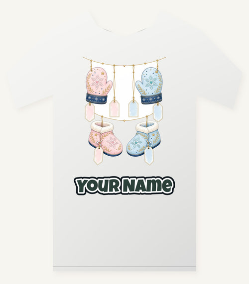 Baby Mittens and Booties Personalised Christmas T-Shirt and Hoodie