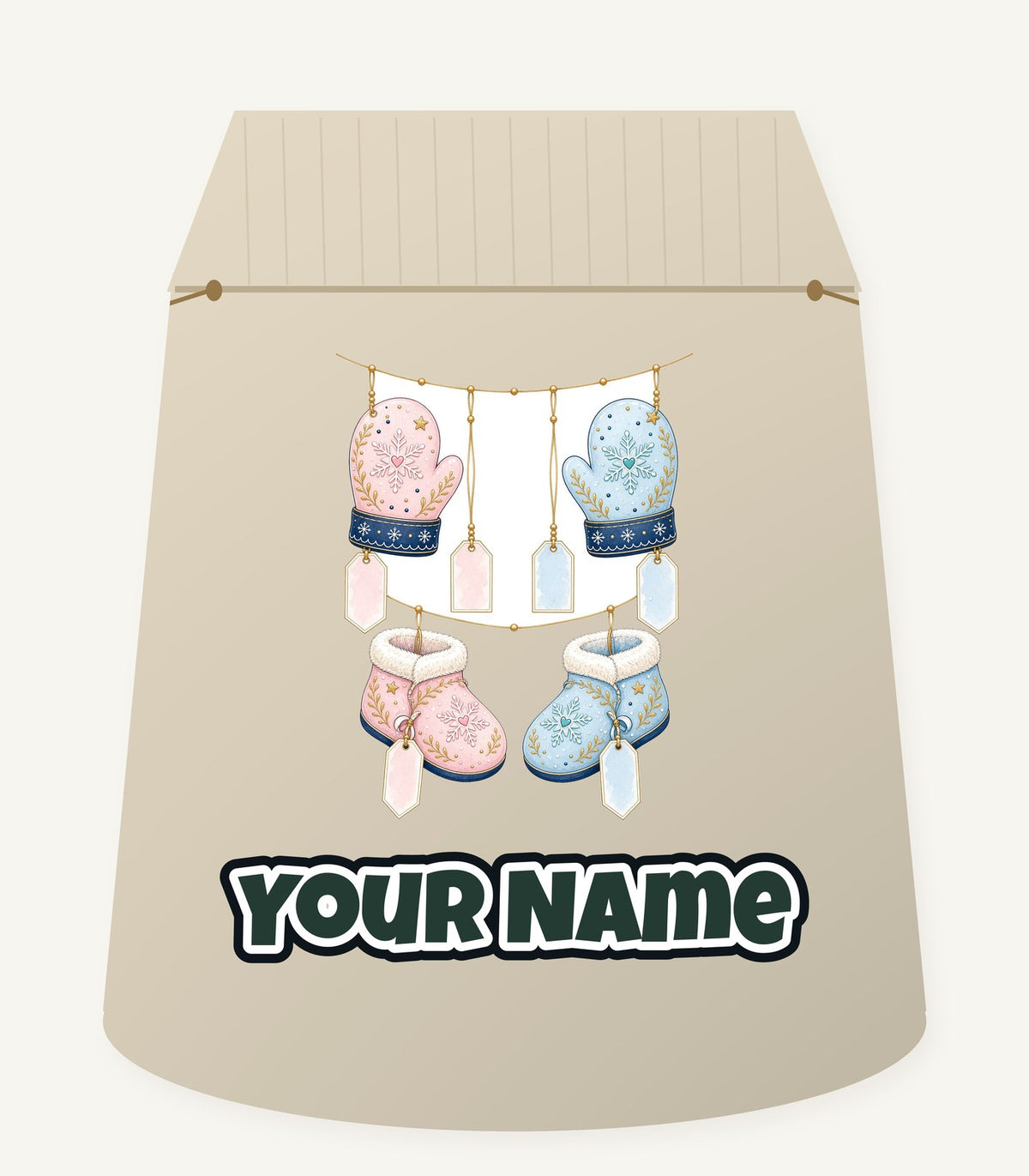 Baby Mittens and Booties Personalised Santa Sack