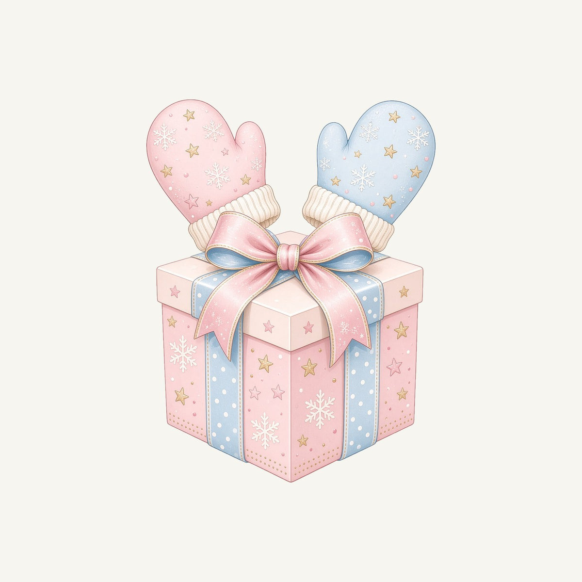 Baby Mittens Gift Box Personalised Kids Tee and Baby Bodysuit