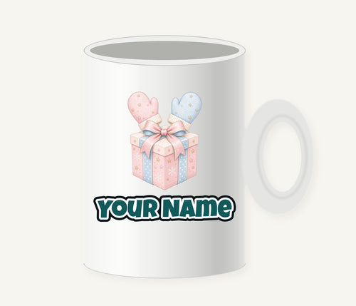 Baby Mittens Gift Box Personalised Christmas Mug
