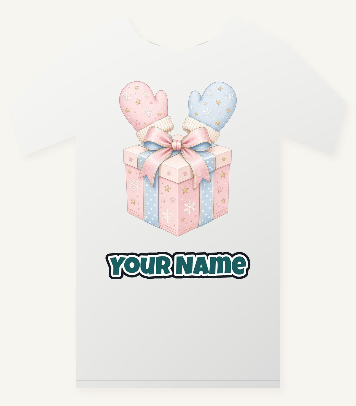 Baby Mittens Gift Box Personalised Christmas T-Shirt and Hoodie