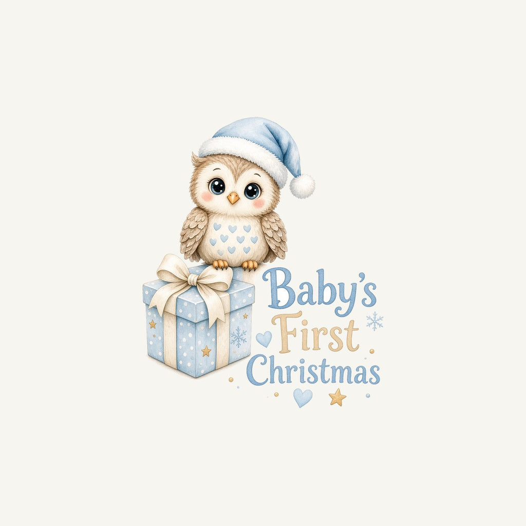 Baby Owl First Christmas Personalised Christmas Mug