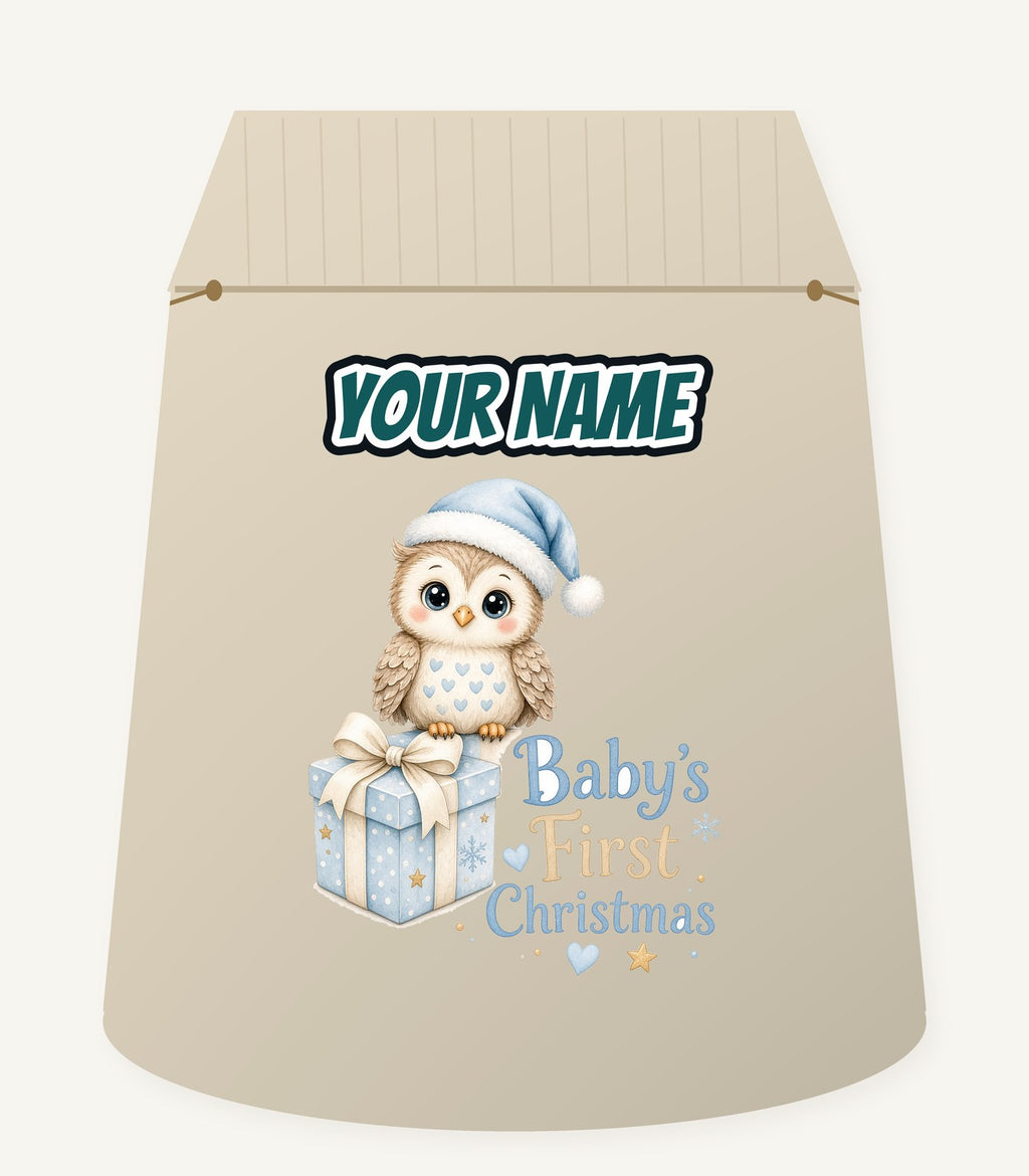 Baby Owl First Christmas Personalised Santa Sack
