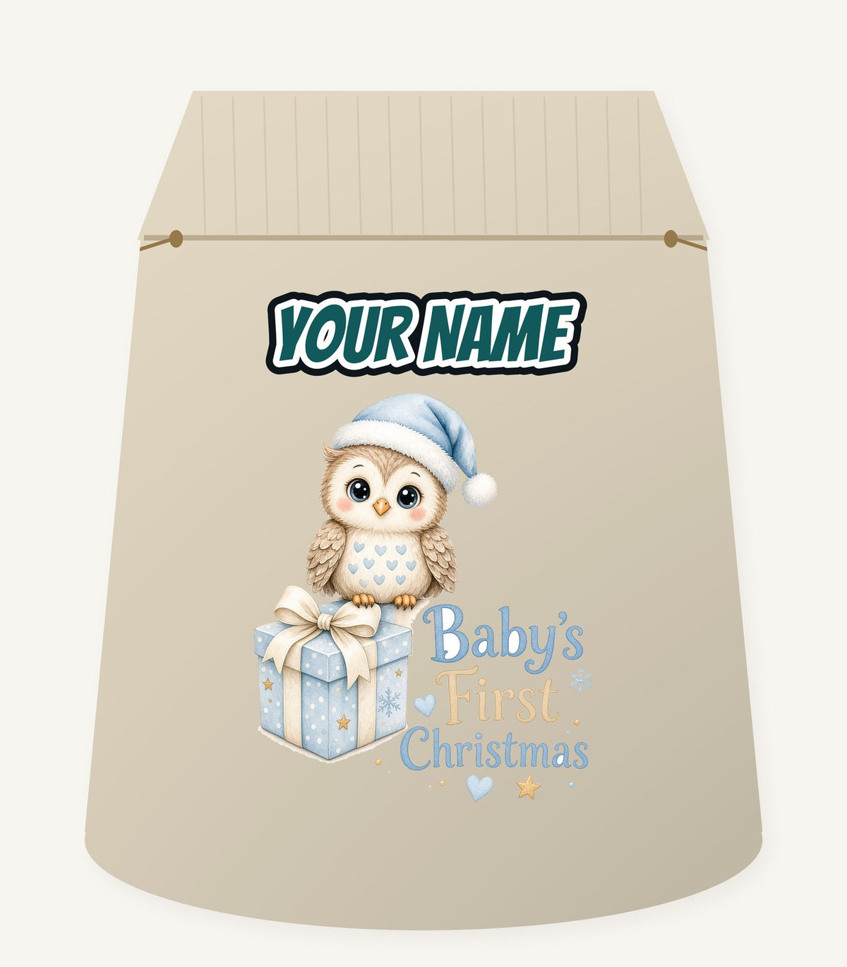 Baby Owl First Christmas Personalised Santa Sack