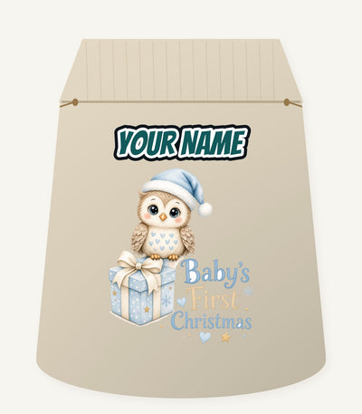 Baby Owl First Christmas Personalised Santa Sack