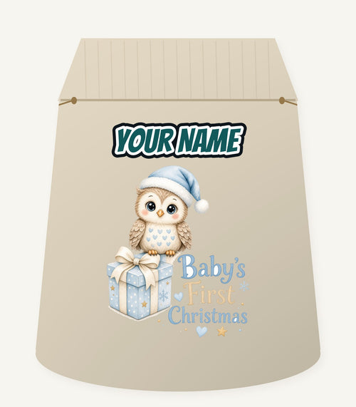 Baby Owl First Christmas Personalised Santa Sack
