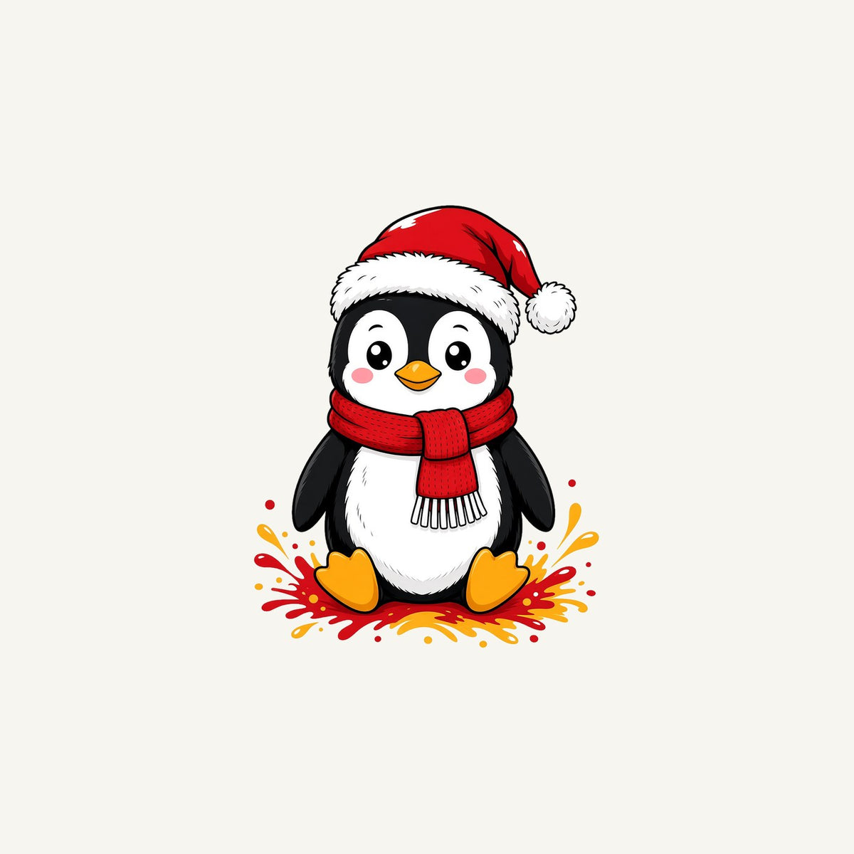 Baby Penguin in Santa Hat Personalised Christmas Mug