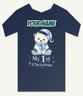 Baby Polar Bear First Christmas Personalised Kids and Baby Christmas Tee