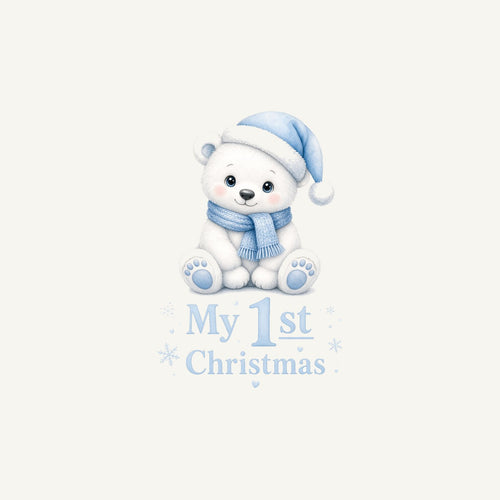 Baby Polar Bear First Christmas Personalised Christmas Mug