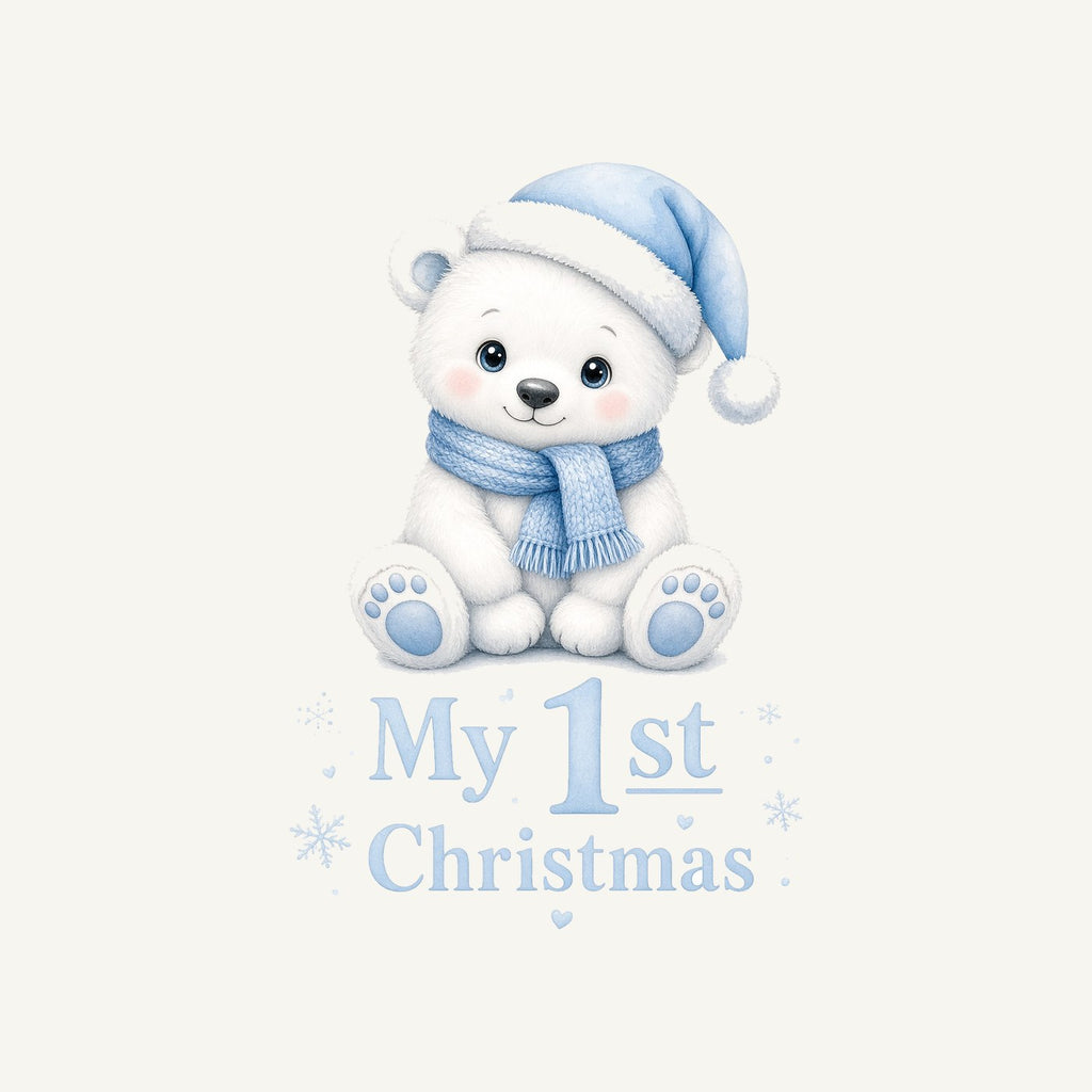 Baby Polar Bear First Christmas Personalised Santa Sack