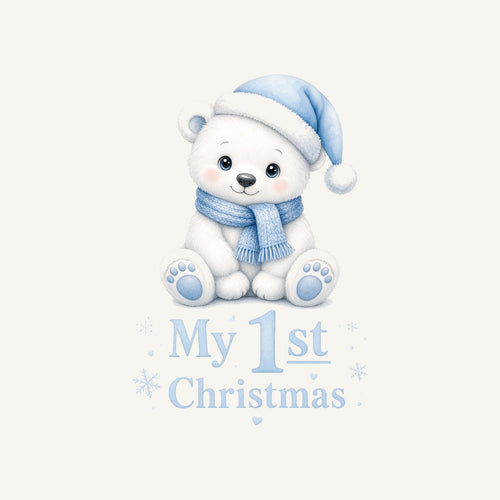Baby Polar Bear First Christmas Personalised Santa Sack