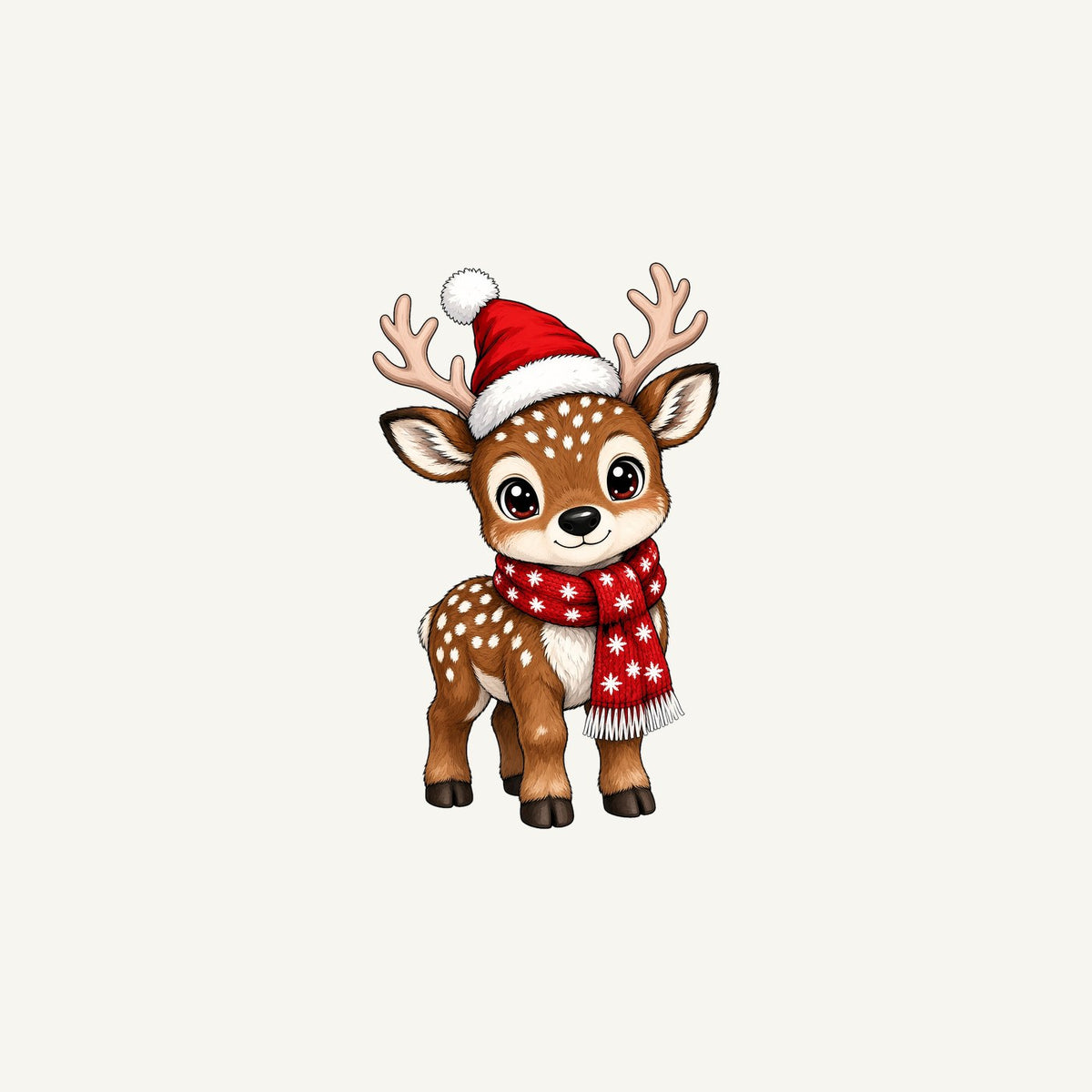 Baby Reindeer In Santa Hat Personalised Christmas Mug