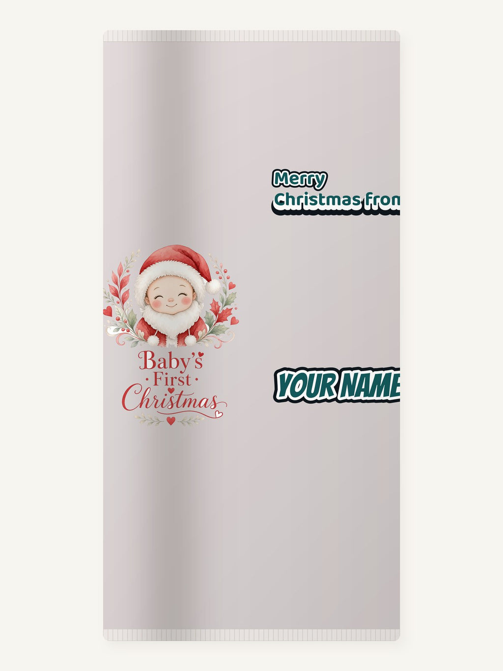 Baby Santa Wreath Personalised Beach Towel