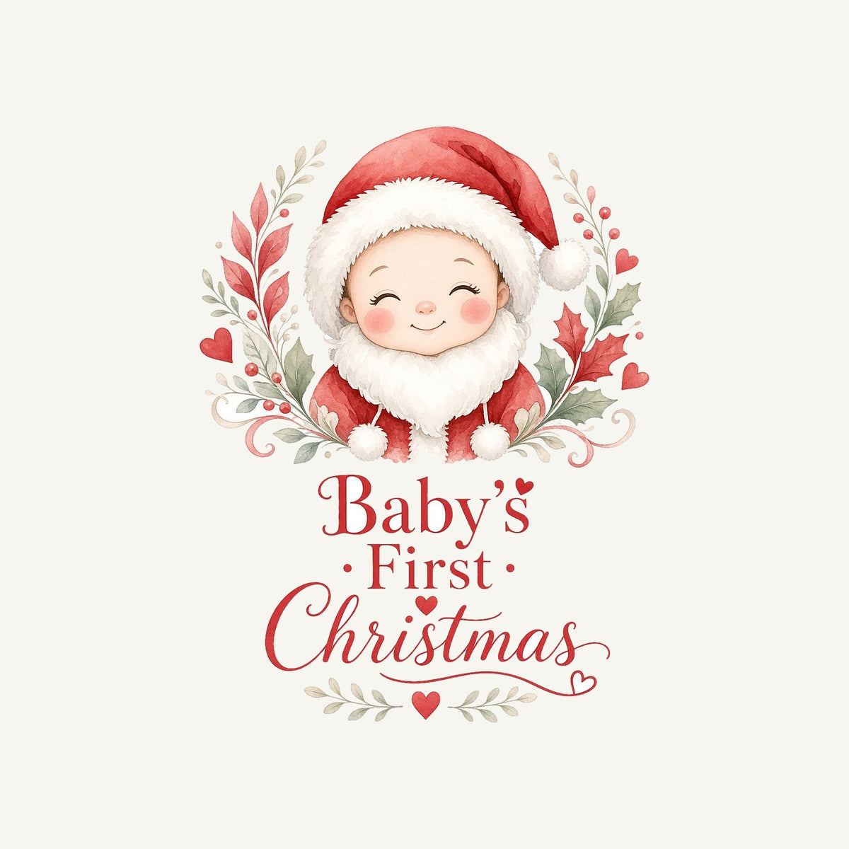 Baby Santa Wreath Personalised Christmas T-Shirt and Hoodie