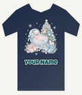 Baby's First Christmas Cot and Tree Personalised Kids Tee and Baby Bodysuit
