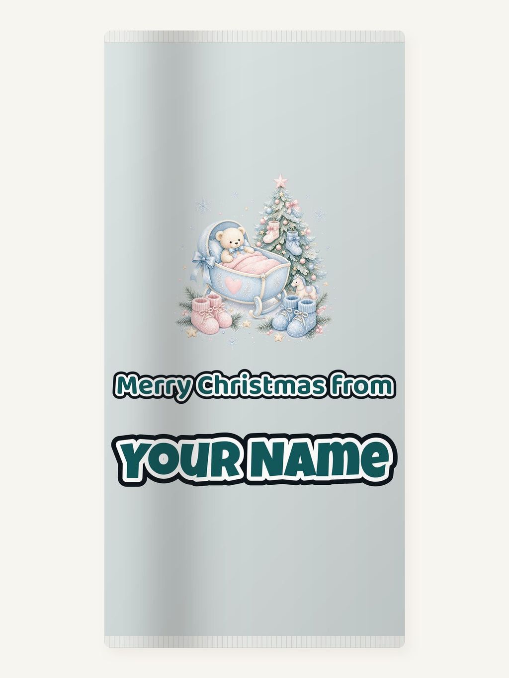 Baby's First Christmas Cot and Tree Personalised Beach Towel
