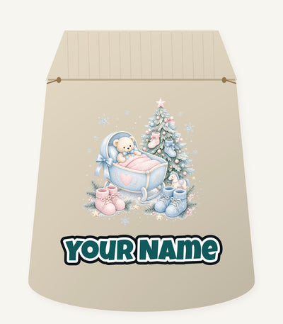 Baby's First Christmas Cot and Tree Personalised Santa Sack