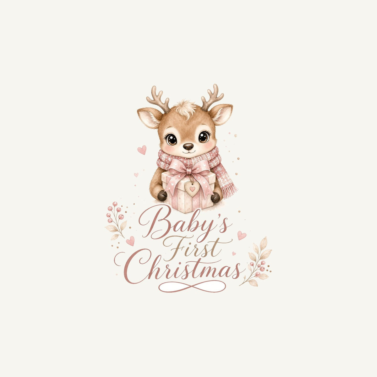 Baby's First Christmas Fawn Personalised Christmas Mug