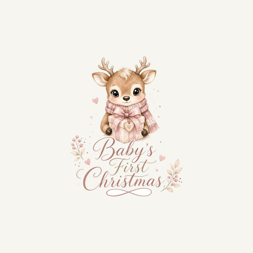 Baby's First Christmas Fawn Personalised Christmas Mug