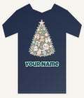 Baby's First Christmas Pastel Tree Personalised Kids Tee and Baby Bodysuit