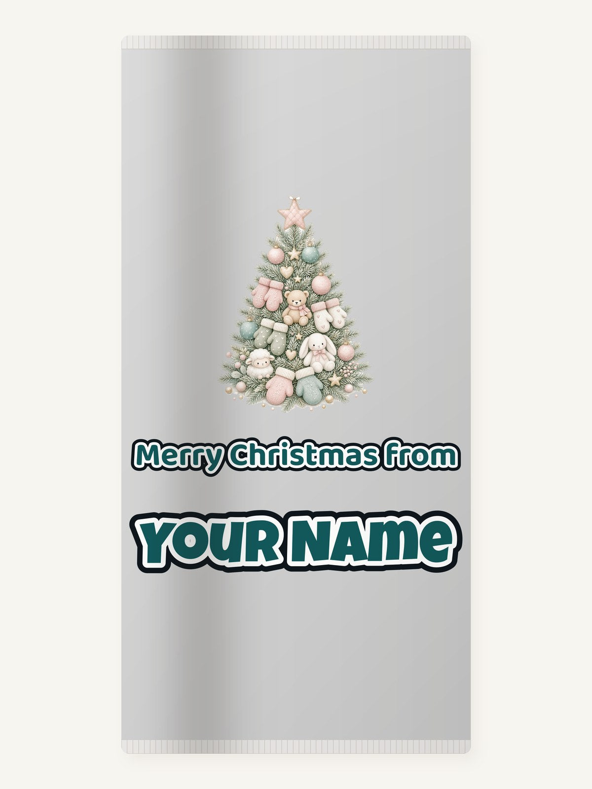 Baby's First Christmas Pastel Tree Personalised Beach Towel