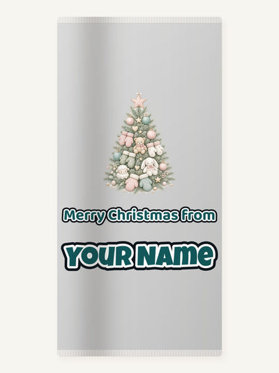 Baby's First Christmas Pastel Tree Personalised Beach Towel